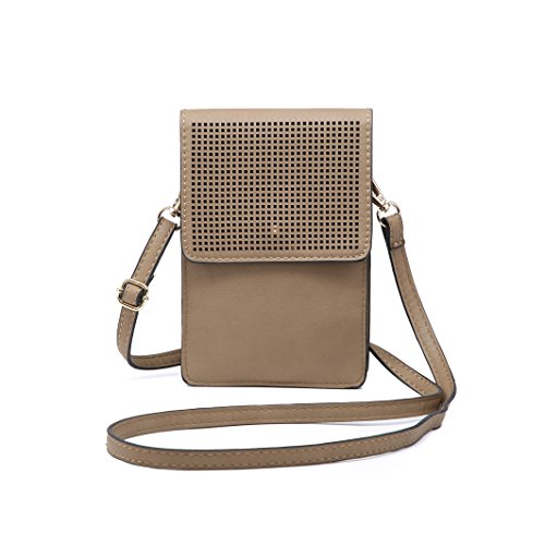 Phone Pouch, Cell Phone Bag Mini Crossbody Purse for Women teens Girls Wallet for IPhone X 8 Plus Samsung S8 7 (Small, Taupe)