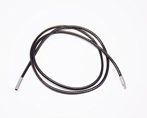 Weemi 5PCS Black Braided Leather Cord Rope Necklace Chain Stainless Steel Clasp 2mm 20 inch Gift