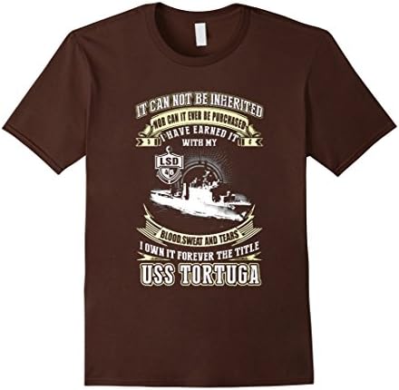 Mens USS TORTUGA (LSD-46) Tshirt Small Brown
