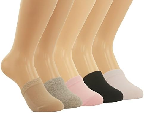 Anlaey 5 Pairs Toe Topper No Show Socks Low Cut Non-Slip half Toe Liner Flat Hidden Socks for Women
