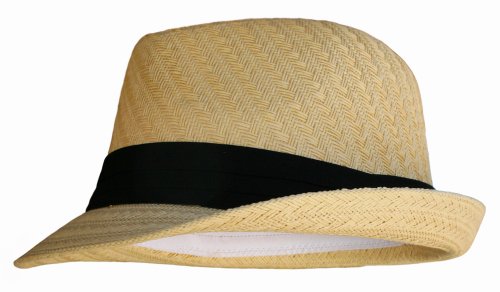 Natural Tan Straw Fedora Hat