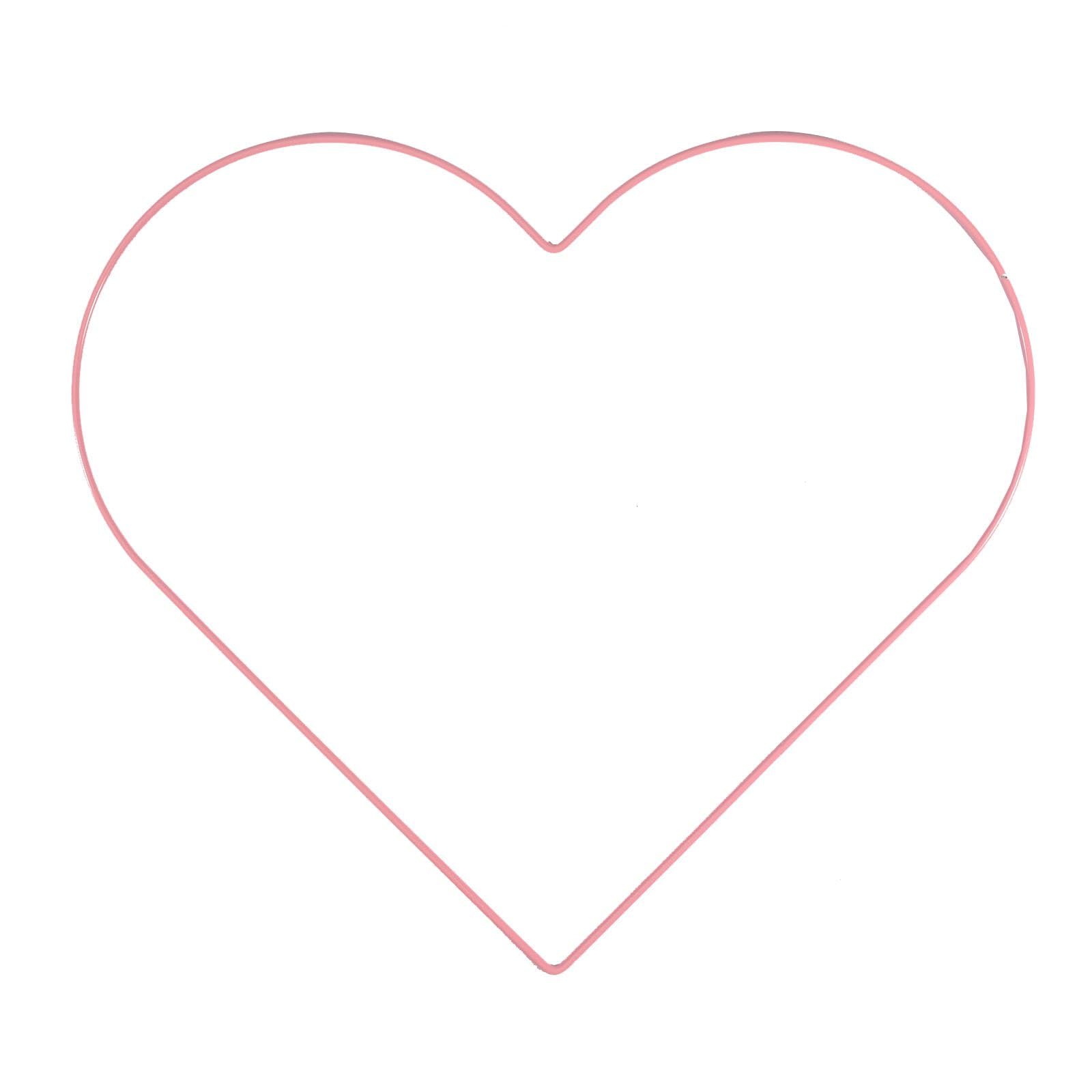 Vaessen Creative Heart-Shaped Metal Crafts, Baby Pink, Ø 32 cm or 12.6 in, 3 mm Thick, Dream Catcher Hoop, Wreath Ring for Romantic Macrame Wall Hanging, Crochet, Boho Wedding Decorations 11023-003