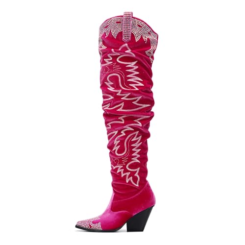 Rhinestone Embroidered Cowboy Boots