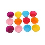 UNKE 12 Colors Silicone Cupcake Bakeware Baking Muffin Cups Reusable Cupcake Cases Liners Muffin Baking Cup