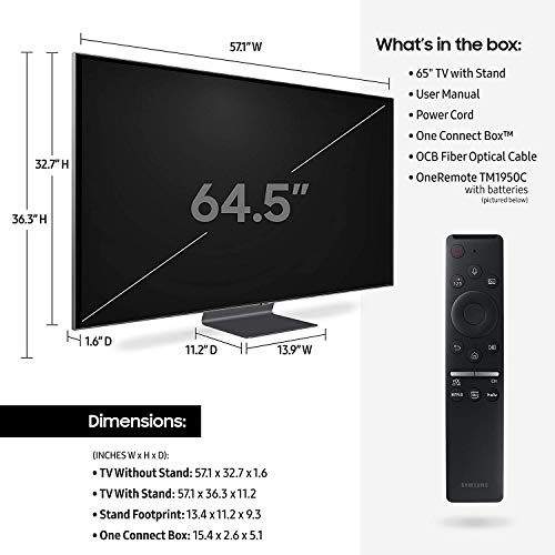 Samsung Q90 Series 65Inch Smart TV, QLED 4K UHD with HDR and Alexa