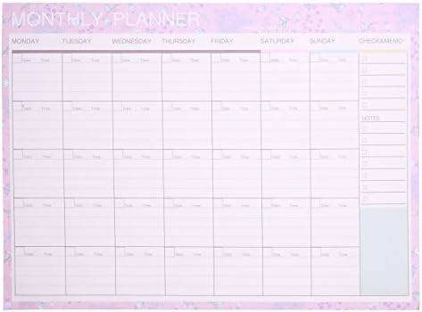 Phyxin Monthly &amp;Weekly Planning Pad ,Daily To Do List Notepad,Tear Off Day Planer And Organizer,Undated Calendar Desk Memo Pad,11”x8”,20 Sheets Pink
