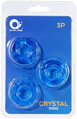 Maeic 3Pcs Crystal Blue Silicone Rings for Men