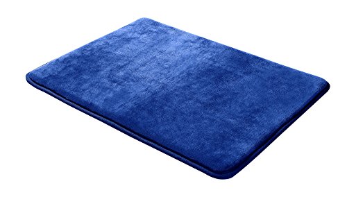 Clara Clark 17x24-Inch Non Slip Latex Free Plush Microfiber Memory Foam Bathrug â€“ Royal Blue