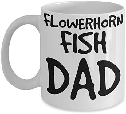 Flowerhorn Fish Dad Mug - White 11oz Ceramic Tea Coffee Cup - Perfect For Travel And Gifts
