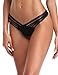 RELLECIGA Women's Shell Design Strappy Black Thong Bikini Bottom Size Small