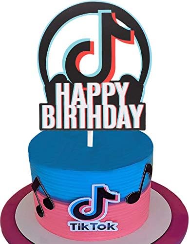 Social Media Party App Birthday Party Decorations Happy Birthday For Tiktok Cake Toppers Smash Cake Topper For Photo Booth Props Cake Toppers Cake Cupcake Toppers Innovatordiaries Com