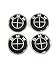 BMW Matte Black Emblem Logo Badge Set 7-pc 82/82 Hood Trunk Steering Wheel Sticker 68mm Wheel Center Caps