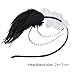 Tinksky Retro Black Feather Headpiece Flapper Chain Flower Hairband Great Gatsby Headband 1920s for Fancy Dress Party Dress-up Accessories - Wedding Valentine's Day gift
