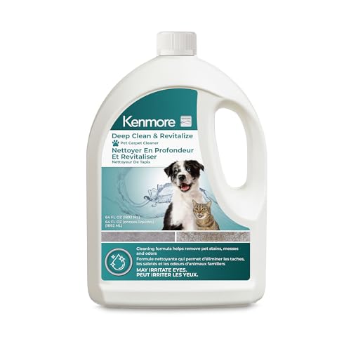 Kenmore KS1010 Deep Clean & Revitalize Pet Carpet Spot Cleaner Formula, 64 Oz for Carpet, Rugs, and Upholstery, Eliminates Pet Stains, Messes and Odors