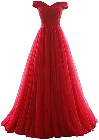 Women's A-line Tulle Prom Formal Evening Homecoming Dress Ball Gown
