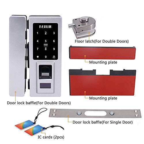 No Drill Security Biometric Fingerprint Door Lock For Glass Door