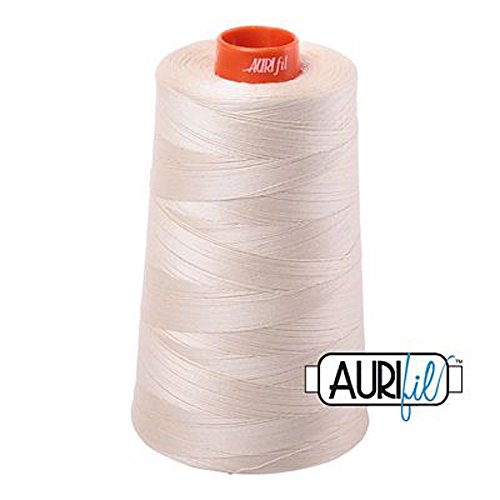 Aurifil 2310 Mako 50 Wt 100% Cotton Thread, 6,452 Yard Cone Light Beige