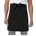 Foxnovo Proffesional Unisex Women Men Kitchen Waiter Apron with Double Pockets (Black)