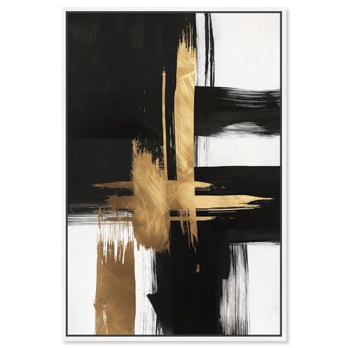 Art Remedy Golden Contrast I Canvas Gold Leaf Wall Art, White Frame, 36" x 54"