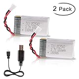 MakerFun 3.7V Lipo Battery USB Charger and 2pcs 650mAh Lipo Battery for RC UAV Drone Vehicle Syma Heliway Skytech Cheerson MJX and 8520 Motors Battery