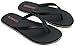 ROWOO Men's Beach Flat Rubber Sandals Flip Flops (US11/44EU, Black)