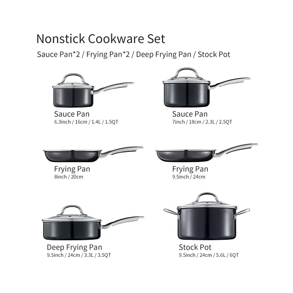 HITECLIFE-Induction-Cookware-Set-Nonstick-Pots-and-Pans-Sets-Chemical-Free-Teflon-Cooking-Set-with-Lids-Frying-Pan-Saute-Pan-Saucepan-Black HITECLIFE Induction Cookware Set, Nonstick Pots and Pans Sets, Chemical-Free Teflon Cooking Set with Lids, Frying Pan, Saute Pan, Saucepan, Black