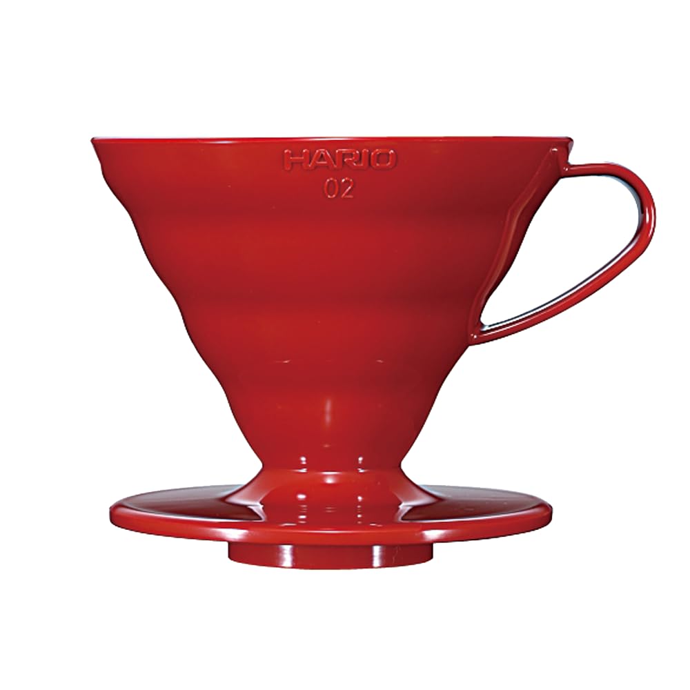 Hario V60 Plastic Coffee Dripper | V-Shaped Cone Coffee Dripper With Heat Retention, Red, Size 02 — image 1