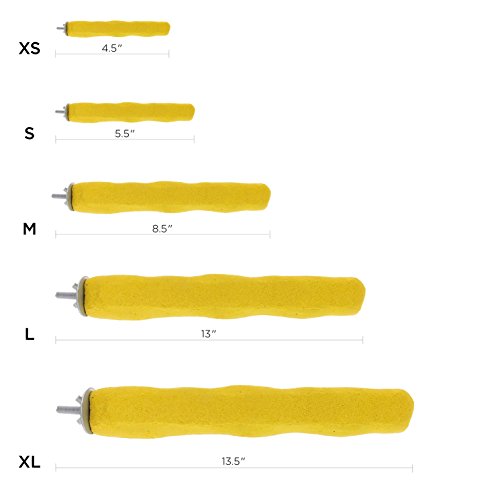 Sweet Feet and Beak Comfort Grip Safety Perch for Birds by Patented Perch Keeps Nails and Beak in Top Condition - Safe and Non-Toxic, For Cages – Small/Green - Thumbnail 2