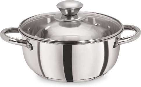 Pristine Induction for Stainless Steel Casserole with Glass Lid- (1 L)
