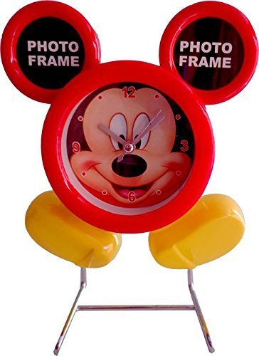 electrobot mickey mouse table clock with two photo frames one asway for your home,kids and gifts