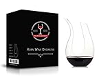The Wine Savant U-shaped Horn Wine Decanter, Wine Aerator,Improves The Wine Taste Nice Table Centerpiece Wonderful Gift Crystal Borosilicate Glass (Horn Decanter - (1500 ml)