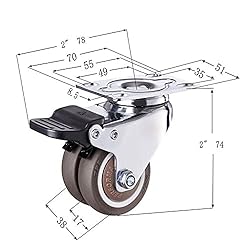 NERILEE 2" Heavy Duty Casters Wheels,Total Load