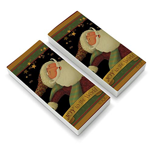Christmas Holiday Santa Joy to The World Eraser Set of 2