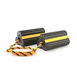 AFA Tooling Aircraft Wheel Chocks All Weather Safety Reflected 29 Inch Tethered for Small Airplanes