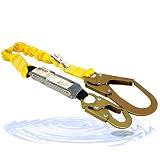 KwikSafety (Charlotte, NC) BOA 1 PACK (External Shock Absorber) Single Leg 6ft Safety Lanyard OSHA ANSI Fall Protection Restraint Equipment Snap Rebar Hook Connectors Construction Arborist Roofing