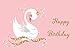 BEIPOTO Swan Princess Pink Cartoon Photo Backdrop Gold Happy Birthday Banner Baby Shower Photo Studio Background Party Decoration Dessert Table Photo Booth Props 6.5x5ft TE