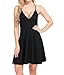 ANGVNS Women's Summer Sleeveless V-Neck A-Line Fit and Flare Cocktail Party Swing Dress