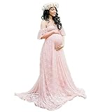 Women's Off Shoulder Ruffle Sleeve Lace Maternity