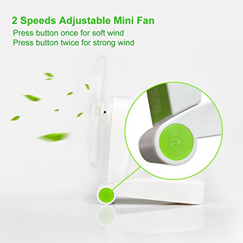 Foldable Handheld Mini Fan USB Rechageable Desktop Fan Portable Pocket Fan 2 Speeds Adjustable Personal Fan for Home Office Travel Outdoors