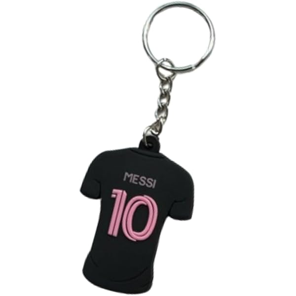 Lionel Messi Schlüsselanhänger Miami Pink - Gummi Anhänger Für Fuβball Fans