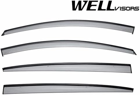 WellVisors Side Window Wind Deflector Visors - Made for and Compatible with Kia Forte5 15-up 2015 2016 2017 with Black Trim