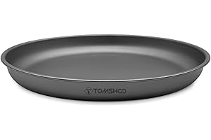 Titanium pan,HUIOP 1000ML/1500ML Lightweight Titanium Frying Pan Dinner Fruit Plate Pan Food Container for Outdoor Camping Hi