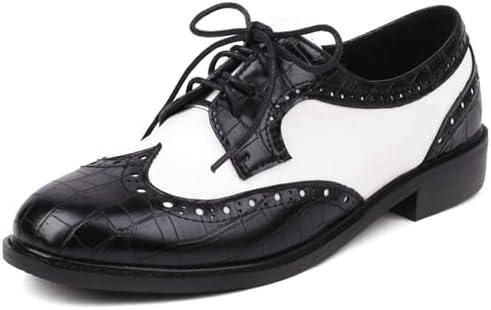 Amazon.com | MIOKE Women's Two Tone Flat Saddle Oxford Shoes