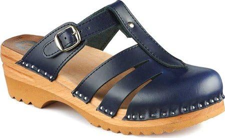Troentorp Clogs, Mary Jane Bastad Slip On Closed Toe Sandals Leather Womens Non Slip Swedish Wooden Clogs