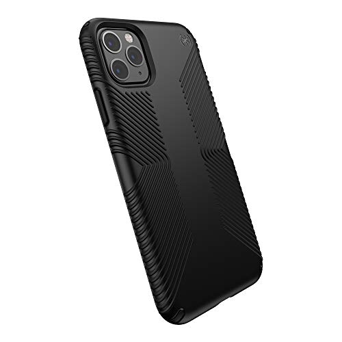 Speck Products Compatible Phone Case for Apple iPhone 11 Pro Max, Presidio Grip Case, Black/Black