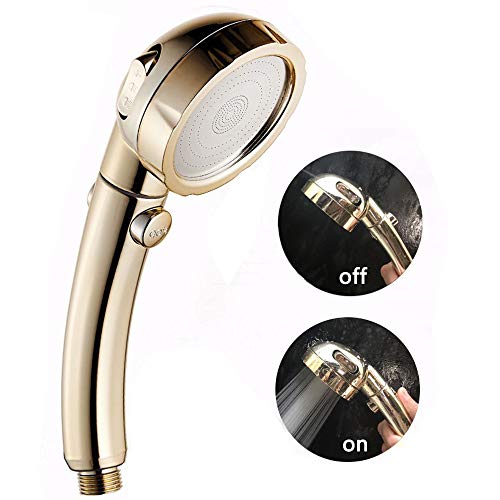 Nosame Shower with Hose Holder,High Pressure Handheld Shower Head with ON/Off Pause Switch 3-Settings Water Saving Showerhead, Chrome Finish Bathroom Shower Accessories - Thumbnail 2