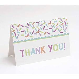 M Market On Mainstreet Sprinkle Thank You Cards for Baby Sprinkles/Baby Showers, Includes White Envelopes, 25 count