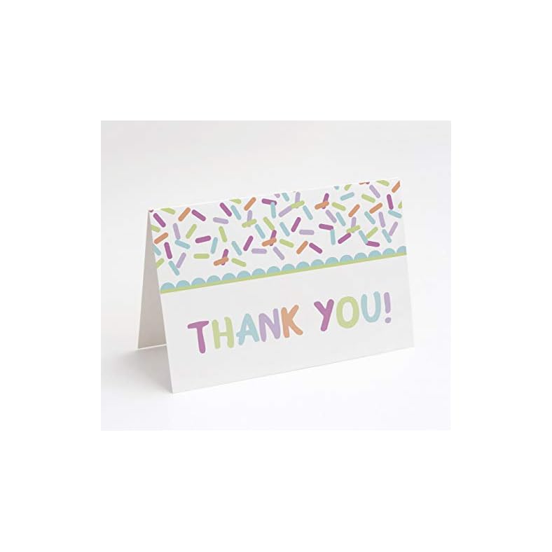 M Market On Mainstreet Sprinkle Thank You Cards for Baby Sprinkles/Baby Showers, Includes White Envelopes, 25 count