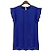 Zmart Women's Ruffle Sleeve Chiffon Blouse Shirt Blue X-Large