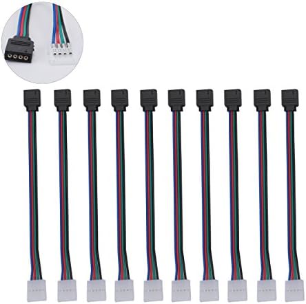 COOLLED - 10PCS 10mm 4 Pin Male Female PCB Connector RGB 5050 3528 LED Strip Light Cable